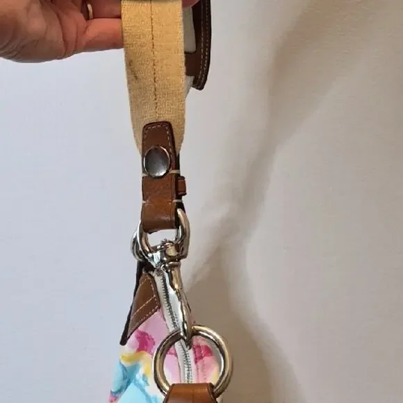 Coach Hamptons Watercolor Scribble Hobo Bag C0985-11754 EUC Purse Y2K 2009 - Picture 15 of 16